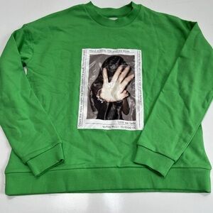 ZGY Denim Women's Green Graphic
Oversized Sweatshirt-Size S